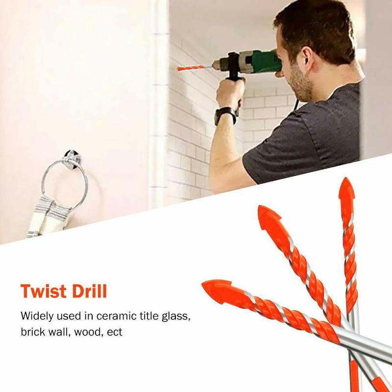 6pcs Orange Hard Alloy Overlord Diamond 4/5/6/8/10/12mm Ceramic Tile Perforated Wall Drilling Tool Drill Bit Set