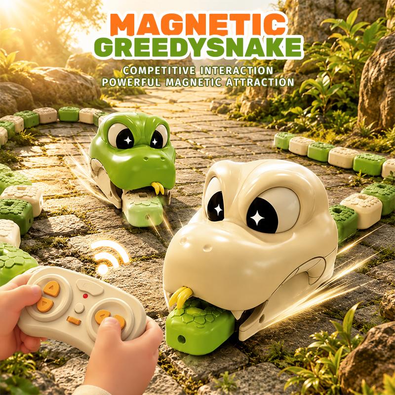 Rc Magnetic Snake Toy Remote Control Greedy Beans Chasing Snake Car Interactive Educational Toy Kids Birthday Christmas Present