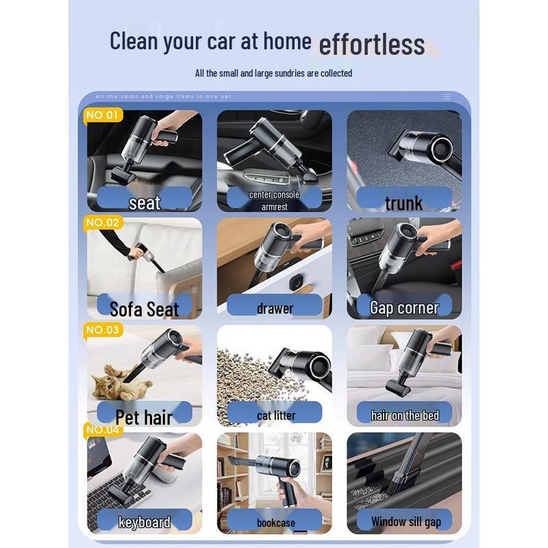 Handheld Cordless High-Power Vacuum Cleaner for Car and Home