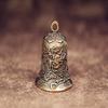 Vintage Brass Bell Carved Dragon Totem Exquisite Crafts Collectibles Hanging Ornament Chinese Feng Shui Desktop Decoration