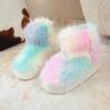 Fashion Mix Color Long Plush Snow Boots Women Candy Color Non Slip Soft Cotton Snow Boots Women 2025 Thicken Warm Faux Fur Shoes