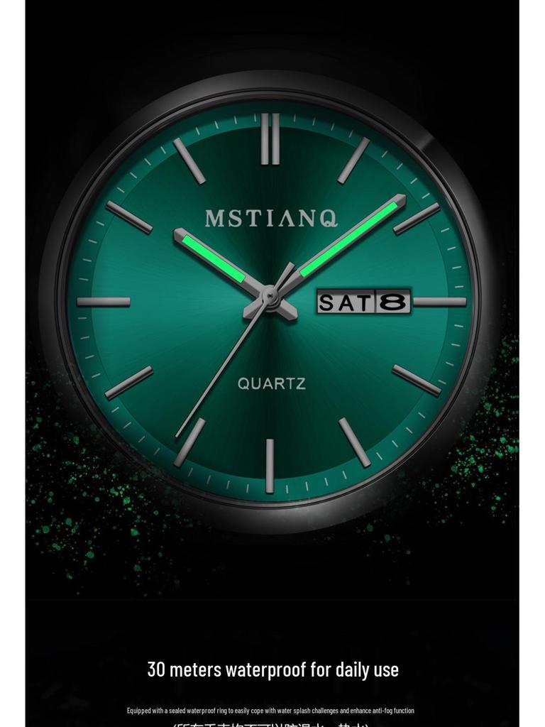 Montre à Quartz Lumineuse Étanche pour Homme de Luxe Ultra-Fine