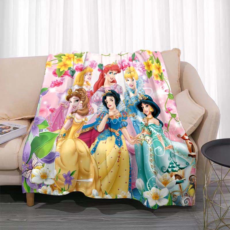 A Variety of Disney Princess Cartoon Blankets, Suitable for All Seasons, for Children and Adults, A Luxurious Gift Choice.
