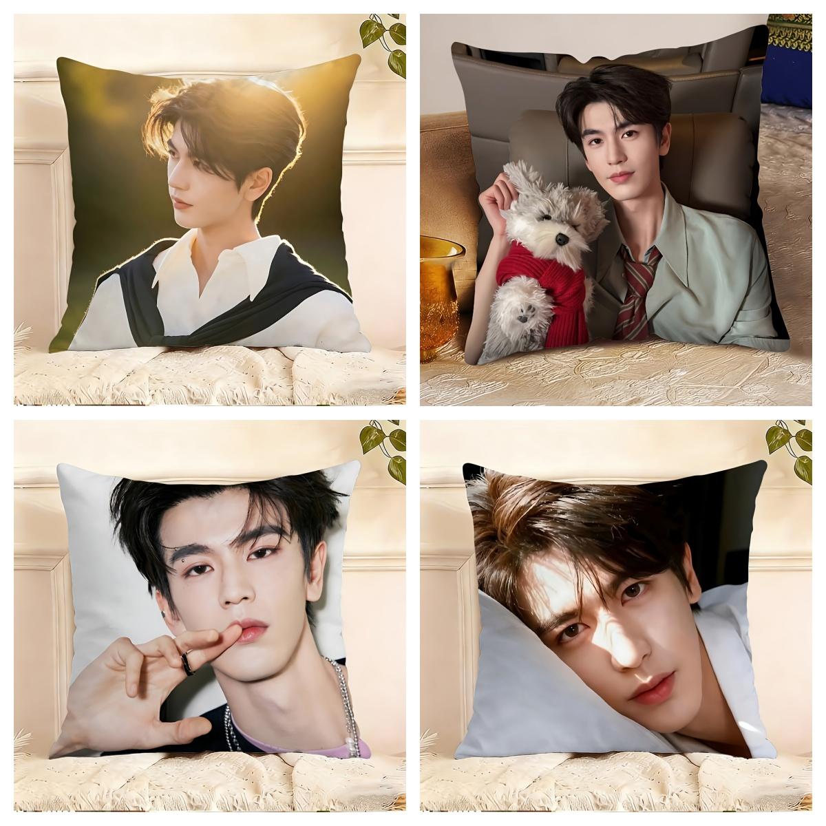 Panika Chen Unisex 1Pc Zhu Yu Zhang Linghe Chinese Actor 2D Printed Pillowcase, Double-Sided Print, Polyester,Perfect For Office, Living Room,
