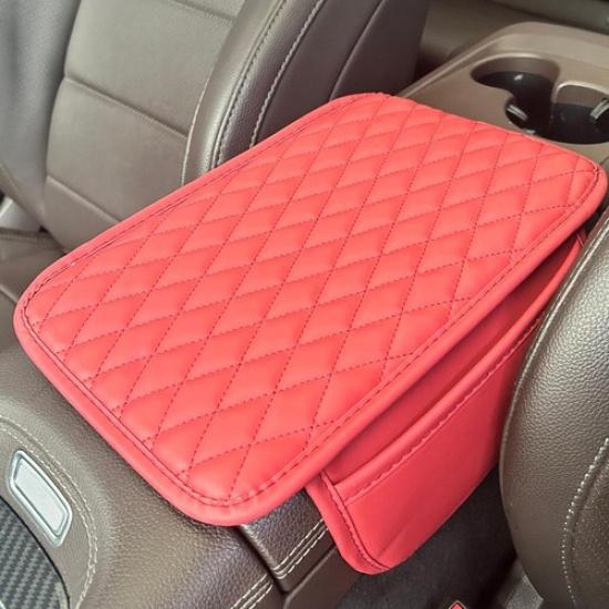 Upgraded Car Center Console Cover, Microfiber Leather Car Armrest Cover Red