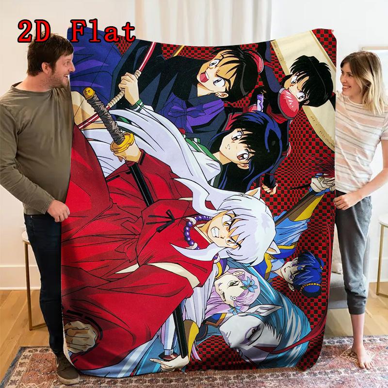Inuyasha 2D Flat Pattern Flannel Blanket High Quality All Seasons Warmth and Comfort Perfect for Christmas Gifts.DMT0925447