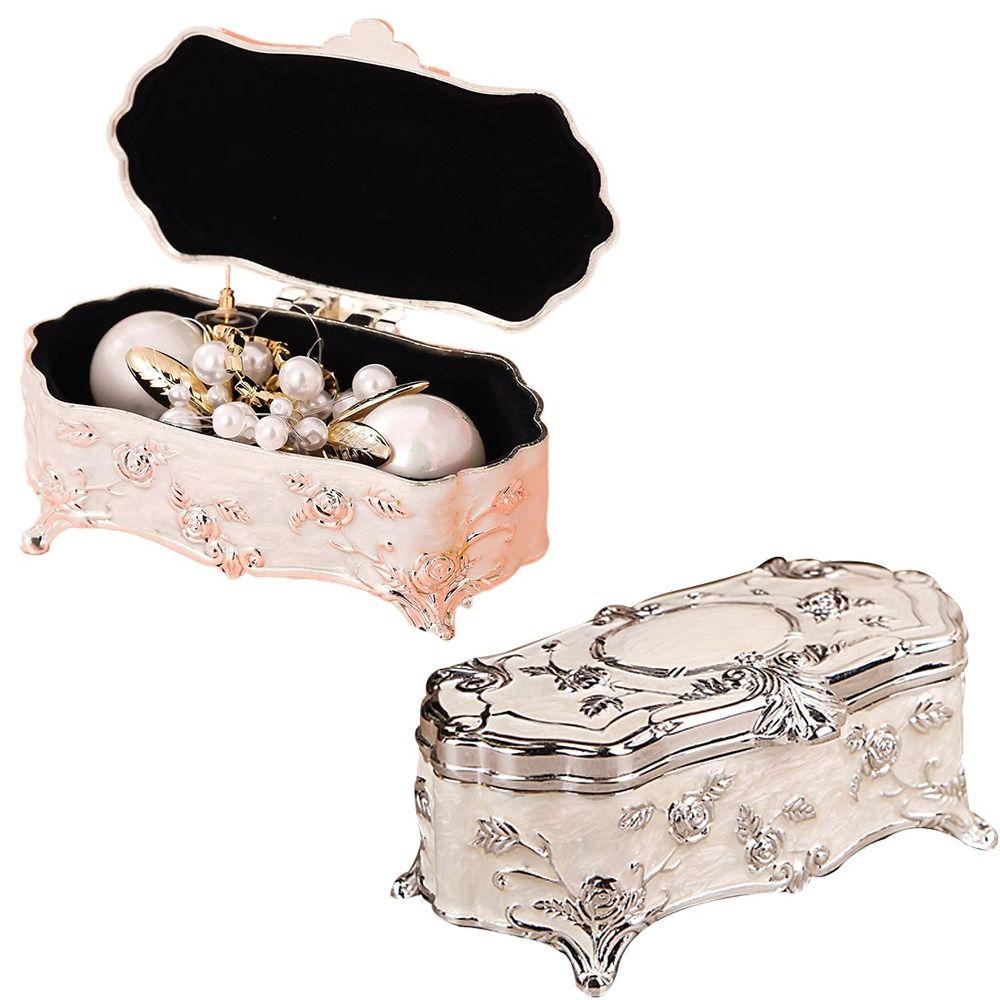 European Jewelry Storage Box Zinc Zinc Zinc Alloy Trinket Case Luxury Cotton Swab Box  Toothpick