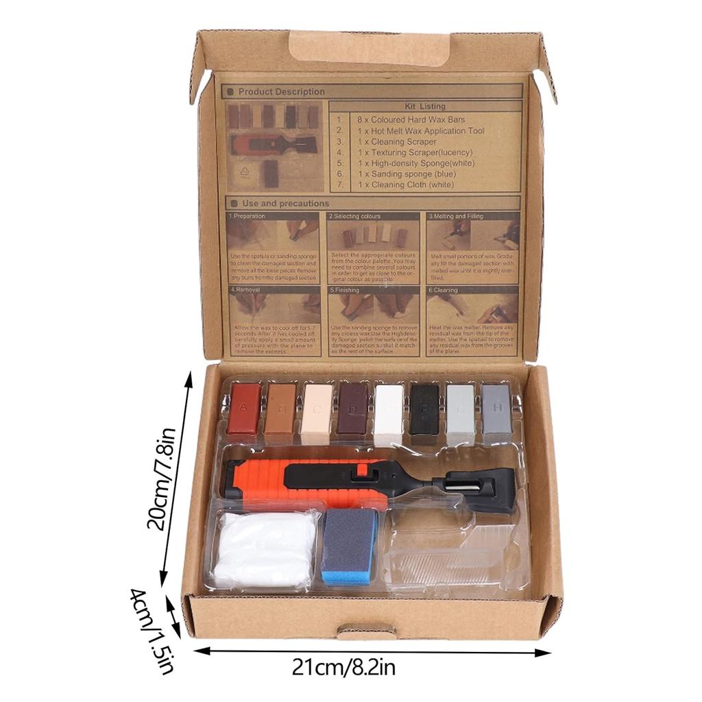 Tile Repair Kit, Porcelain Repair Kit, Ceramic Tile Repair Kit. Includes Electric Heating Pen and 8 Wax Blocks. Ideal for Repairing Cracks, Chips,