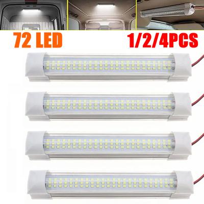Auto-Leseleuchte, universell, für den Innenraum, 72 weiße LED-Streifenlichter, Balkenlampe, Ein-/Ausschalter, für Van, LKW, Caravan, Wohnmobil, Freizeitfahrzeug