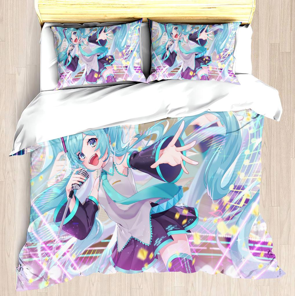 Hatsune Miku Duvet Cover Set Comforter Bedding 3d Children'S Bedding Set 3-Piece 1 Quilt Cover King Size