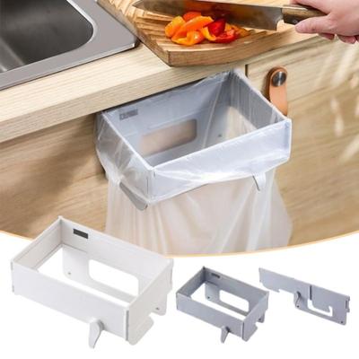 Hanging Trash Bag Holder Save Space Multifunctional Foldable Trash Can Foldable Kitchen Storage Rack