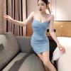 Dress female sexy temperament royal sister wind mesh splicing tube top skirt summer new slim fit solid color hip wrap skirt