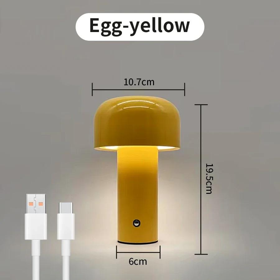 Mushroom Table Lamp C-shaped Charging Three Color Poleless Dimming Night Light Creative Touch Decorative Small Table Lamp
