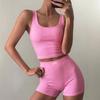 Cross-border European and American sports yoga style sling vest summer shorts set women's clothing spring and summer 2026 Amazon new products
