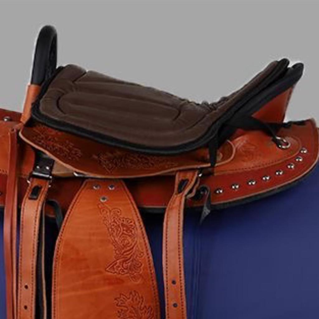 Motorcycle Seat Cushion Saddle Pad for Horses-Brown