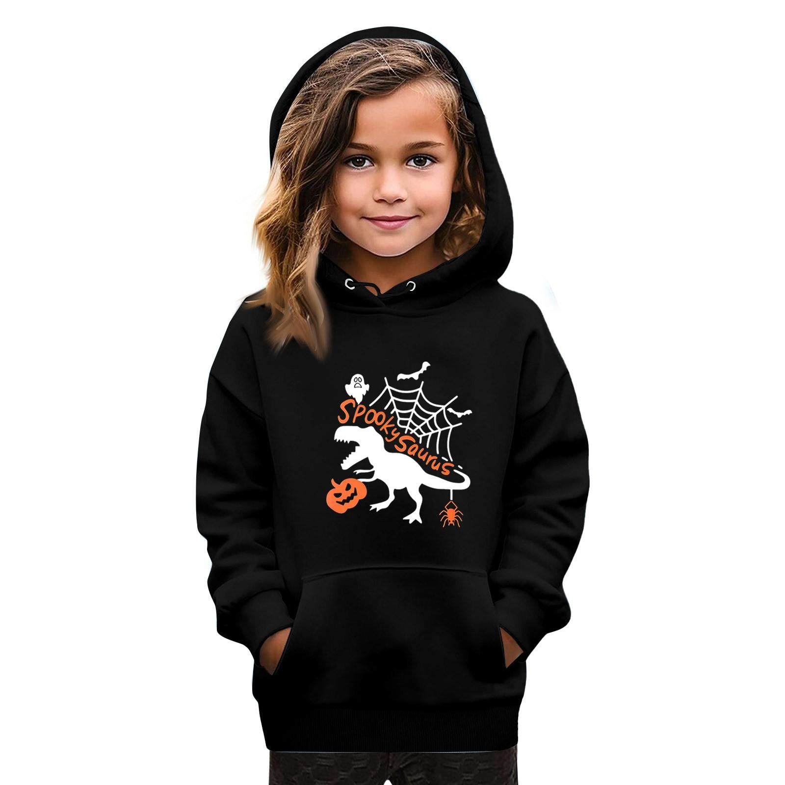 

Толстовки для девочек-подростков Худи с длинным рукавом на шнурке Пуловер Милое худи оверсайз День Хэллоуина 110 шафрановый