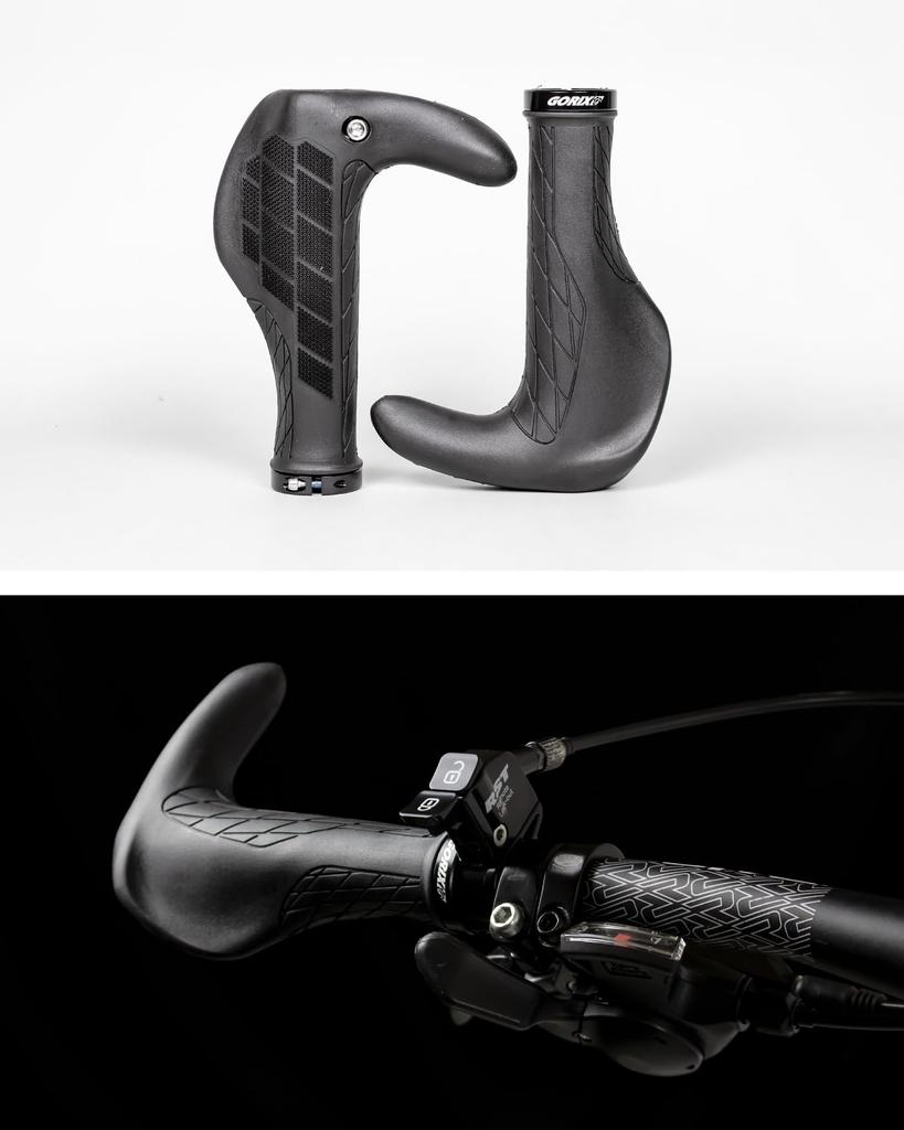 GORIX Ergonomic Handlebar Grips with Lock-On Design, Shock Absorption, and Anti-Slip for Cross Bikes, Mountain Bikes, and Other Bicycles (G.ERGO)