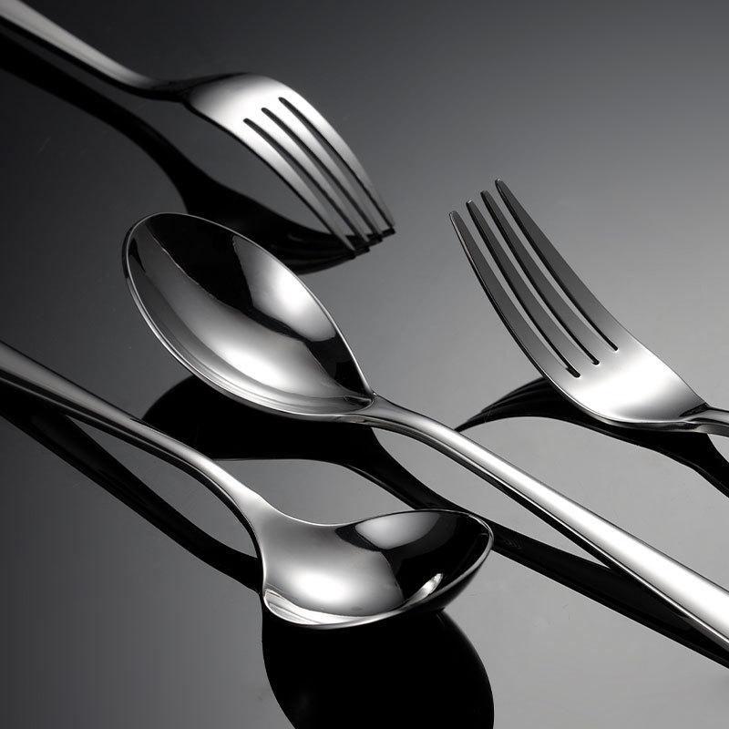 304 stainless steel western food knife fork spoon set hotel supplies tableware heavy full series S338 square handle male