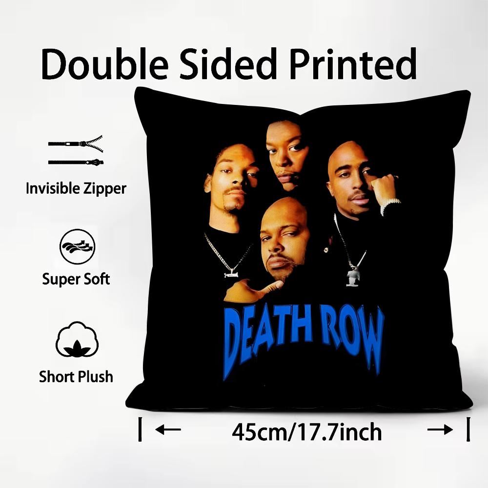 D-Death Row R-Records Label Cushion Cover Plush Fabric Soft Double-Sided Printed Sofa Warm Winter Home Child Gift Pillow Case