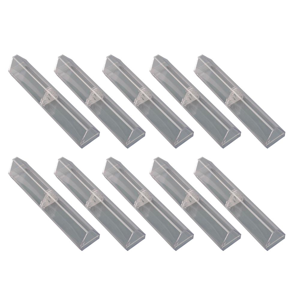 10 Pieces Clear Pen Boxes Triangular Single Pen Case Pen Storage Container Gift