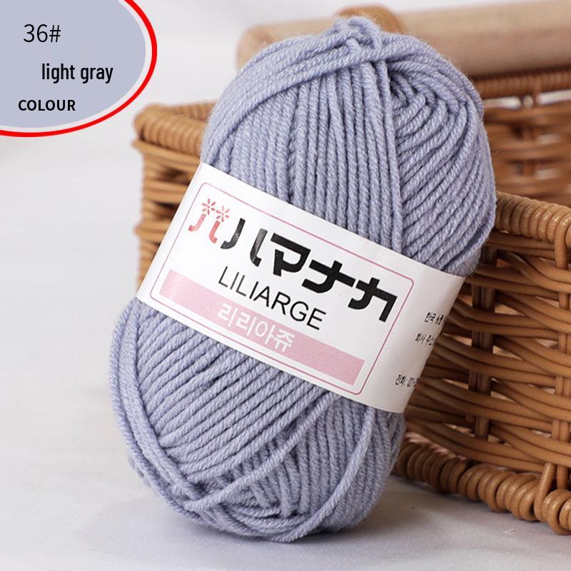 Korean Baby Milk Cotton Yarn: 4-Strand Crochet & Hand Knitting Yarn for Dolls, Infants, and Children.