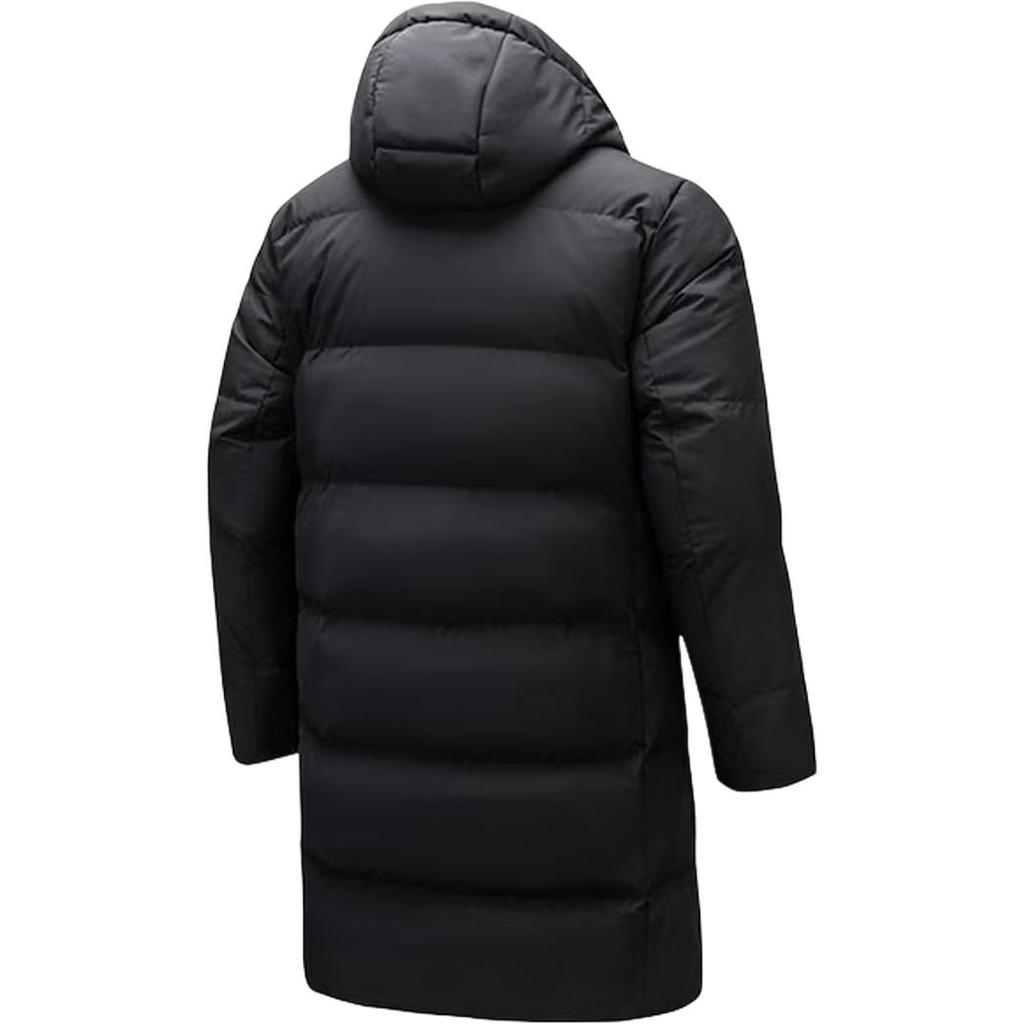 Anta Serie di Allenamento Logo Lettera Giacca Imbottita Calda Resistente all'Acqua Uomo Capospalla Nero 152517904-2