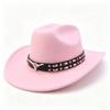 New Western Cowboy Hat Cow Head Belt Accessories Cowboy Hat Versatile Solid Color One-word Retro Cowboy Hat