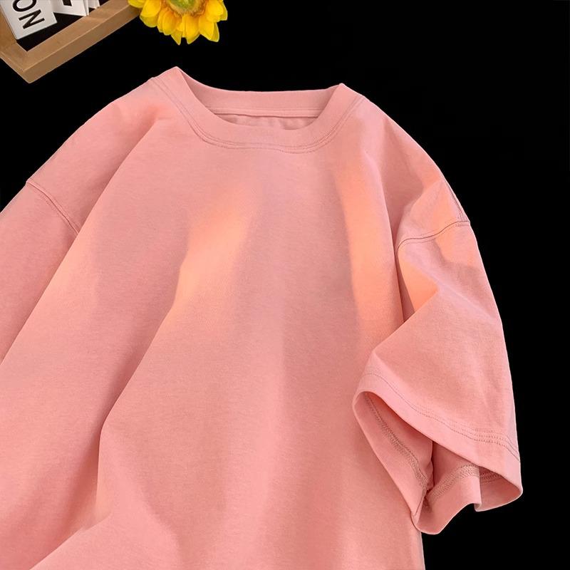 Neues 2025 Unisex Schweres Baumwoll-T-Shirt, Kurzarm, Reinweiß, Koreanischer High Street Stil