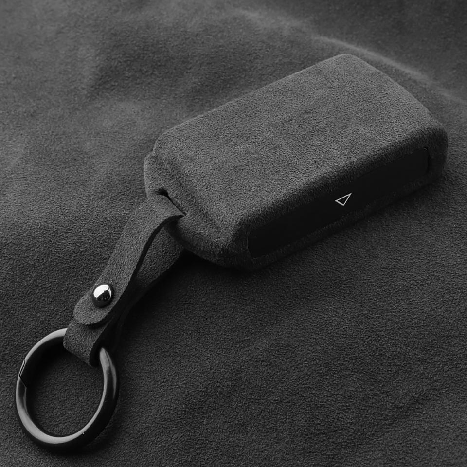 Bilnyckel Nyckelring Fodral Skydd För Volvo XC60 S90 XC40 S60 XC90 Interiör Alcantara Cute Accessoire Voiture Hållare Shell