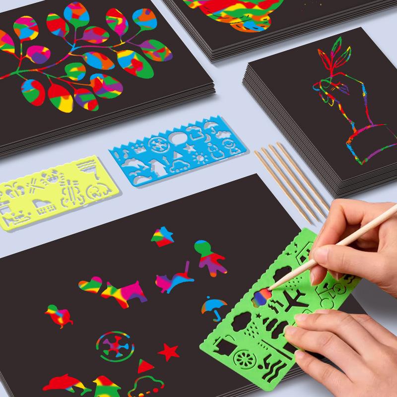 Children's Colorful DIY Scratch Art Book: Creative Graffiti & Kindergarten Art Paper