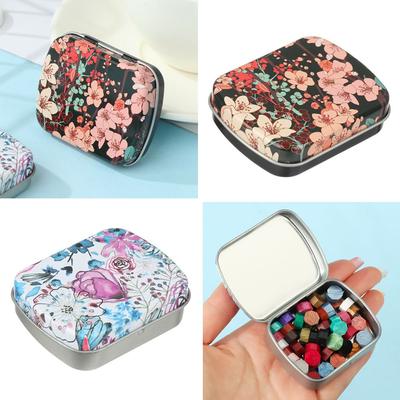 Jewelry Collect Metal Hinged Small Storage Container Container Kit Tin Box Empty Tins