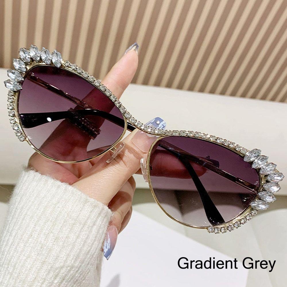 1pc Oversized Diamond Sunglasses for Women Fashion Cat Eye Rhinestone Sunglasses Bling Jeweled Frame Costume Party Glasses