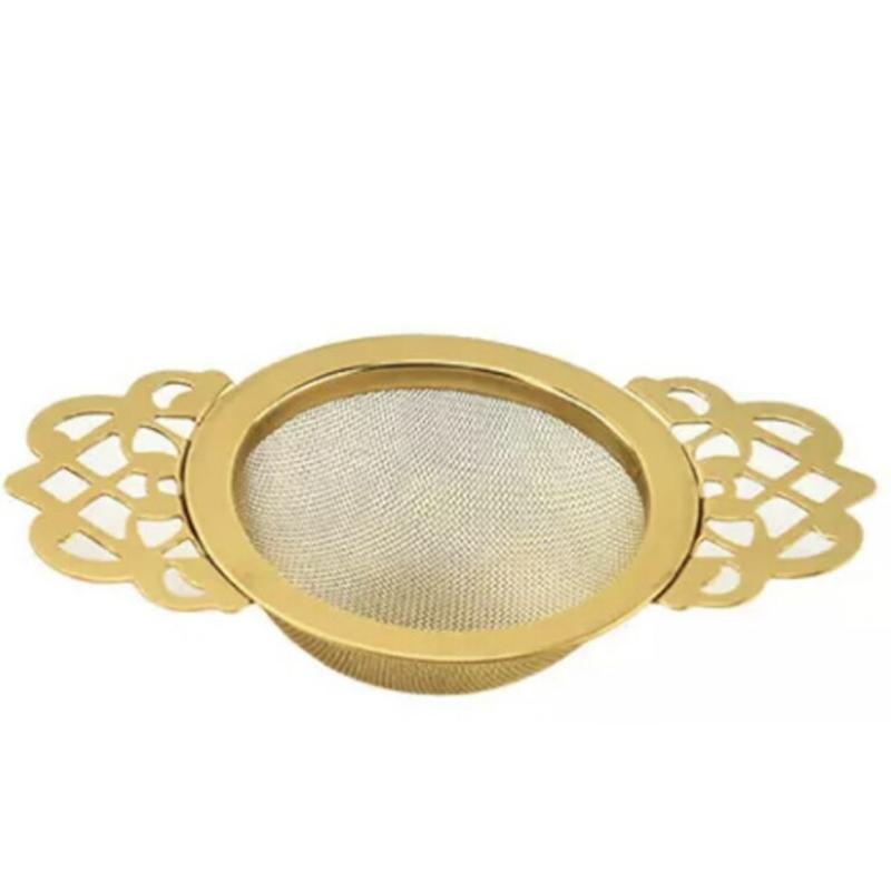 Patterned Ear Handles Environmentally Friendly Stainless Steel Durable Fine Filter Family Tea Strainer Filter