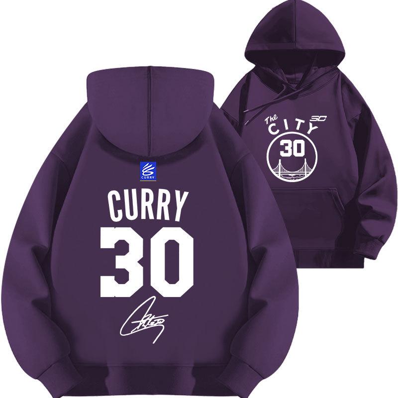 2025 Curry #30 Warriors Hoodie - Thickened Velvet Basketball Sport Top