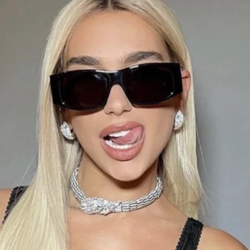 Fashion New UV Resistant Sunglasses Personality Large Frame Wide Leg Sun Glasses Trendy Accessories Simple Design Female