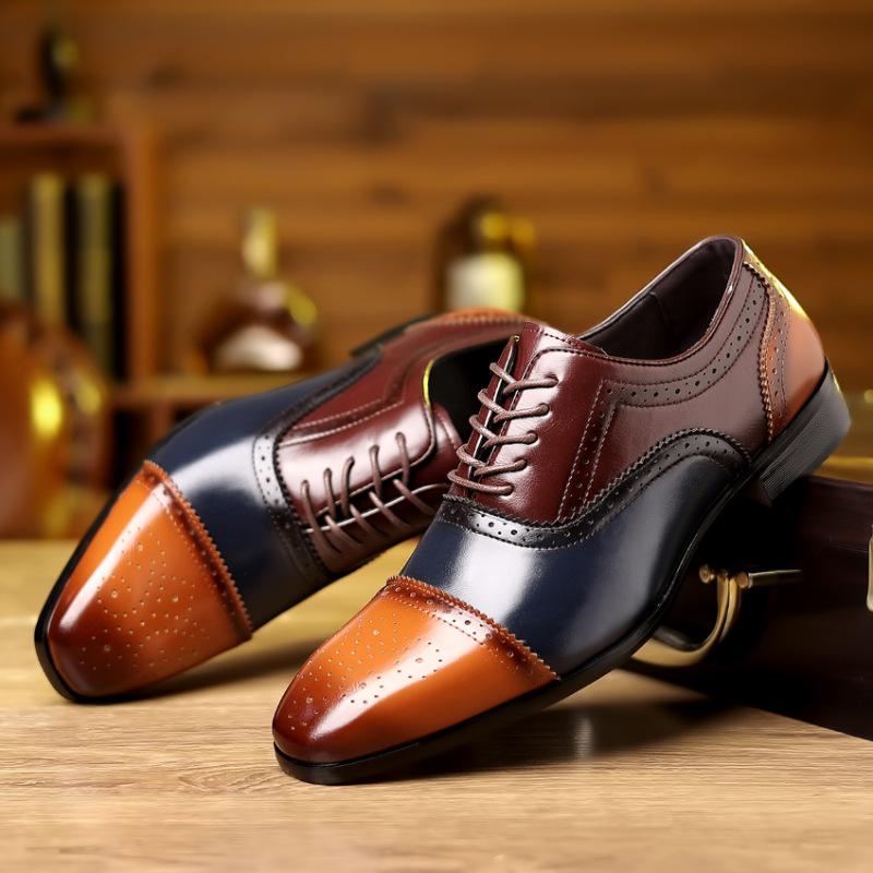 Men s Plus Size Formal Leather Shoes - British Pointed Toe Wedding Groom Style 48
