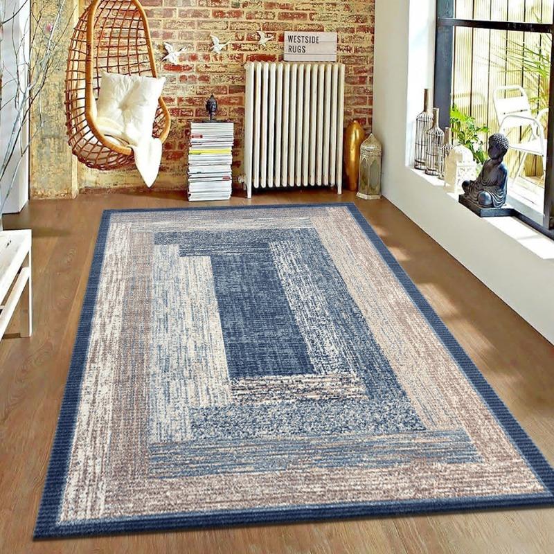 Retro Style Living Room Large Carpet Geometric Pattern Simple Living Room Study Decoration Rug Home Decoration