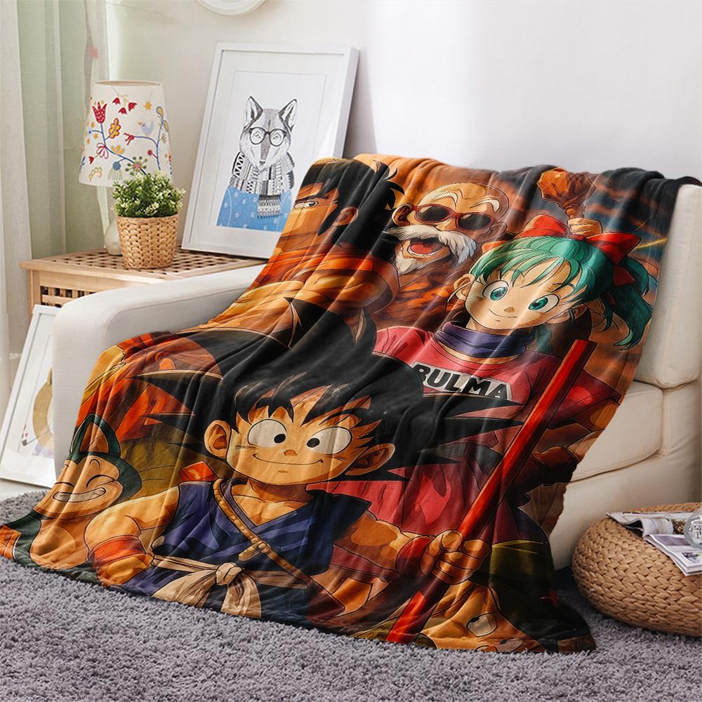 Dragon Ball Anime Flannel Blanket, Soft Warm Throw for Home Decor, Perfect Gift for Fans, Cozy Bedding for Sofa Bed Living Room