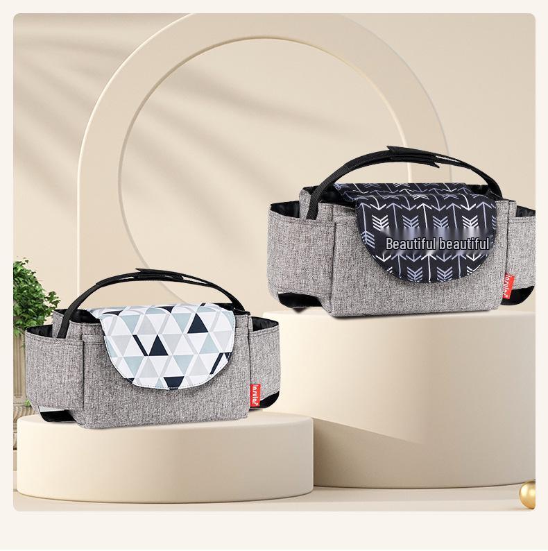 Multifunctional Baby Stroller Hanging Bag - Portable Storage for Bottles, Cups & Diapers