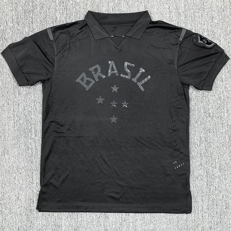 

Ретро выездная черная футбольная футболка Бразилии 13-14 (S-2XL) XL чёрный