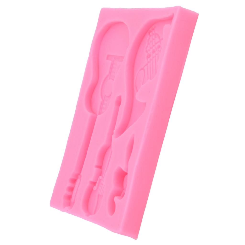 Guitar Shape Silicone Mold Chocolate Fondant Cake Decoration Mold for Home Bakery Kitchen