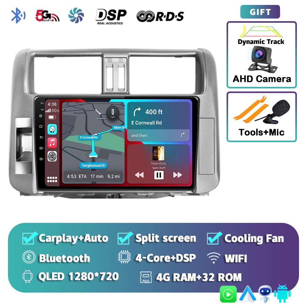 Android 14 Carplay Car Radio For Toyota Land Cruiser Prado 150 2009-2013 Multimedia Video Player Navigation Stereo Head Unit DSP