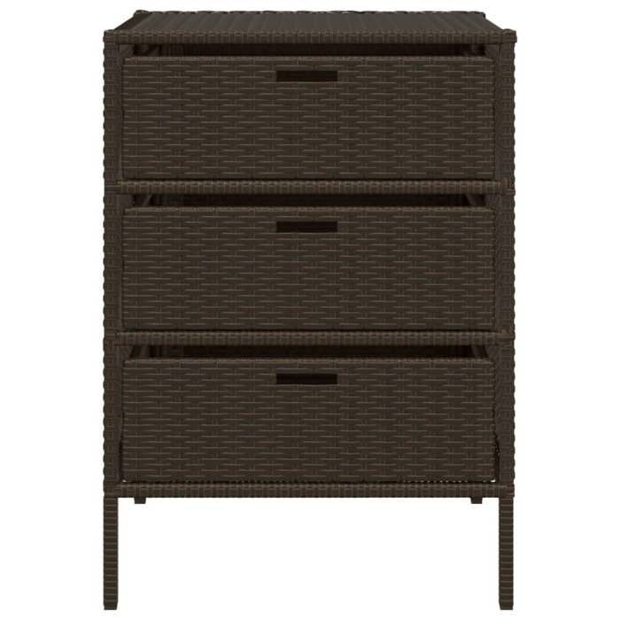 VidaXL Garden Storage Cabinet, Patio Organizer with Drawers, Outdoor Furniture Backyard, Brown 365552