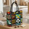  Ethnic Pattern Tote Bag Casual Large Capacity Canvas Shoulder Bag for Daily Shopping Travel Lightweight Handbag