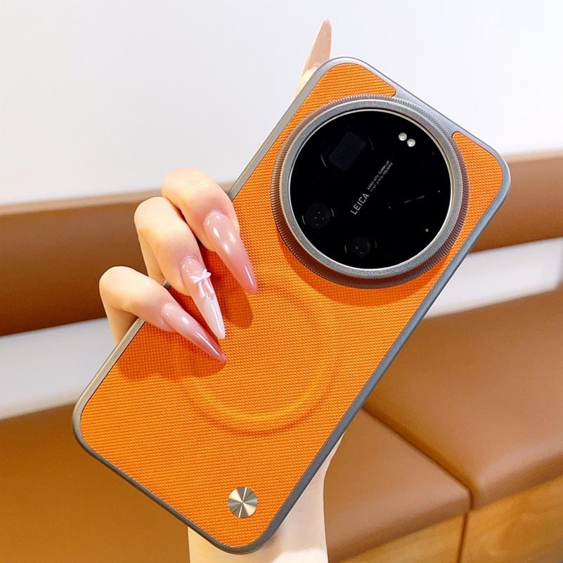 Luxury Textured Leather Case For Xiaomi 17 Ultra Mi 17 Pro Max Mi 15 Ultra 15s pro 14 13 ultra Magnetic Ring Protective Cover
