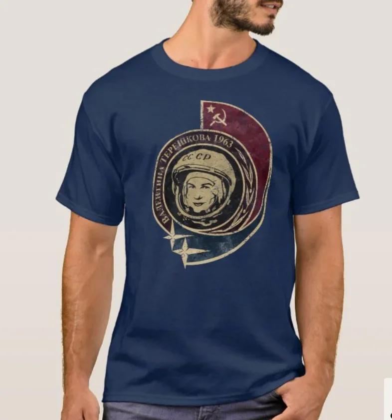 Soviet Space Mission Valentina Tereshkova Cosmonaut TShirt Summer Cotton Short Sleeve ONeck Mens T Shirt New S3XL