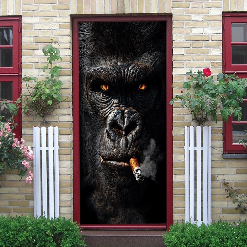 2pcs Domineering Gorilla Wall Stickers, Creative and Personalized Animal Stickers, Home Decoration, Living Room, Bedroom, Entran