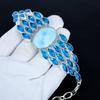 Blue Larimar Bracelet 925 Sterling Silver Bracelet Handmade Bracelet Silver Jewelry Blue Topaz Gemstone Bracelet Any Occasion Gift For Her