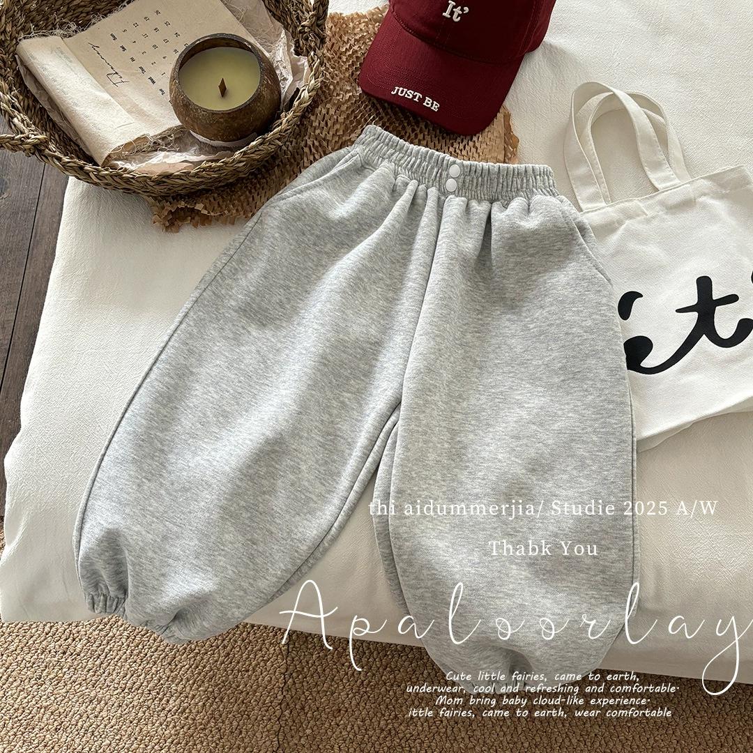 

Spring Autumn Children Pants Casual Sports Trousers Boys Girls Korean Solid Color Fashion Versatile Kids Baby Clothing Pants 90