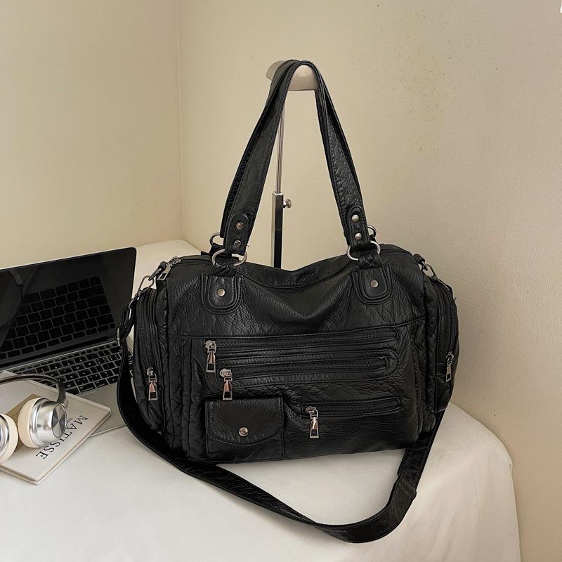 

High Quality Women s Soft Leather Shoulder Bags Multi-Layer Classic Crossbody Bag Luxury Designer Handbag and Purse Black Tote 50cm)) чорний